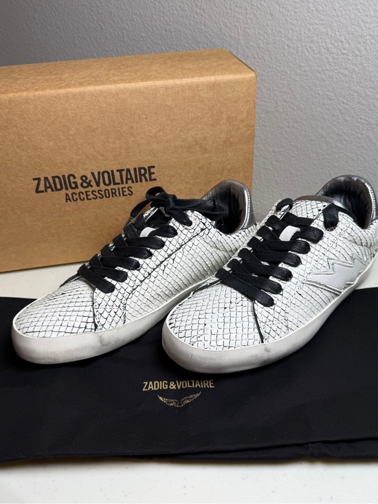 Zadig & Voltaire Shoes - Zadig & Voltaire Neo Keith Flash Sneakers White Snakeskin
